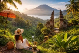 Bali Travel Guide 2026 budget planner table with daily costs and itinerary map for Ubud, Uluwatu, and Sidemen