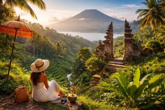 Bali Travel Guide 2026 budget planner table with daily costs and itinerary map for Ubud, Uluwatu, and Sidemen