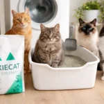 Boxie Cat Litter in a multi cat home with multiple litter boxes and low tracking mat