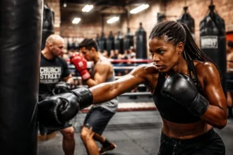 Church Street Boxing Gym training session with boxing gloves, pads, and fitness drills