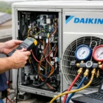 Daikin Tech Support troubleshooting chart for common AC error codes
