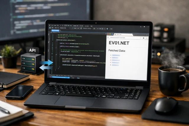 Ev01.net fetch and display project page built with ASP.NET Core