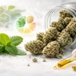 Animal Mints Strain buds with frosty trichomes and minty aroma profile