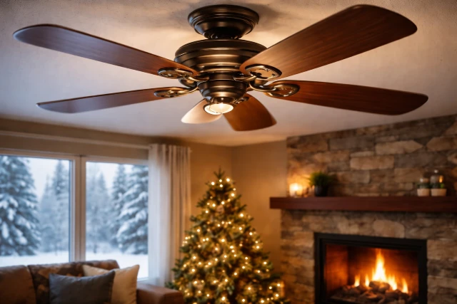 Ceiling Fan Direction for Winter set to clockwise at low speed to circulate warm air downward
