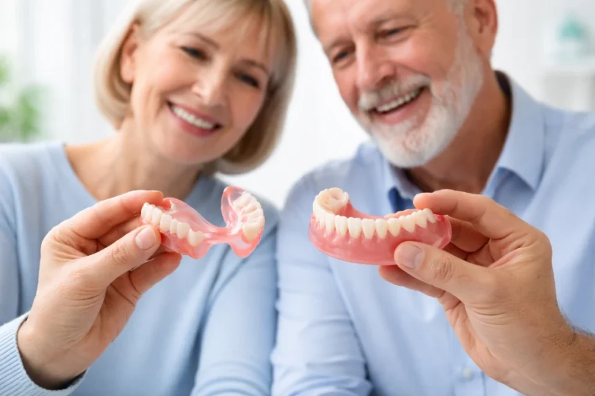 Flexible Dentures vs traditional dentures comparison showing fit, comfort, and appearance