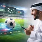 Koora Live football app showing real-time match updates, scores, stats, and fixtures on a mobile screen