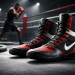 Nike Boxing Shoes lined up in a boxing gym for speed, grip, and ring performance testing