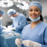 Surgical technologist preparing instruments in an operating room for surgical tech jobs career article