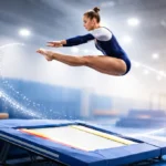 What Is Double Mini Trampoline athlete performing a double mini gymnastics pass
