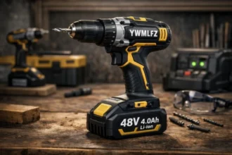 YWMLFZ 48W Cordless UV LED nail lamp on a desk curing gel polish