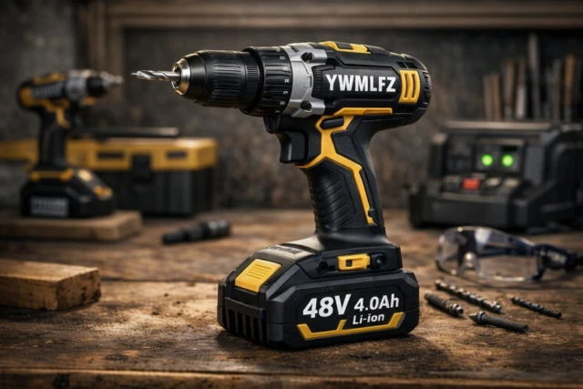 YWMLFZ 48W Cordless UV LED nail lamp on a desk curing gel polish