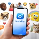 InstaBlu meme culture collage featuring reaction images, captions, and viral fan posts across social media platforms.