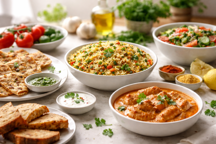 Arti Delicious homemade food ideas displayed on a cozy kitchen table with fresh ingredients and ready-to-serve dishes