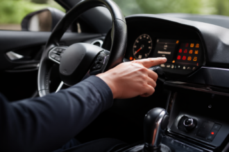Automatic Car Symbols shown on a modern vehicle dashboard in easy US English
