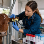 BVD Test process in cattle using ear notch sampling, PCR analysis, and modern diagnostic technology