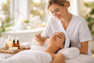 Beauty Therapist Jobs professional providing skincare treatment in a modern spa setting