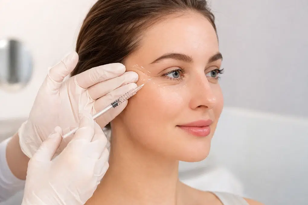 Botox Around Eyes treatment softening crow’s feet at the outer corners of the eyes