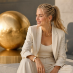 Brasssmile inspired modern fashion look with warm metallic accessories and polished styling in 2026