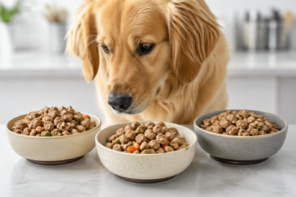 Dr. Marty’s Dog Food beside other premium freeze-dried dog food brands in a side-by-side comparison