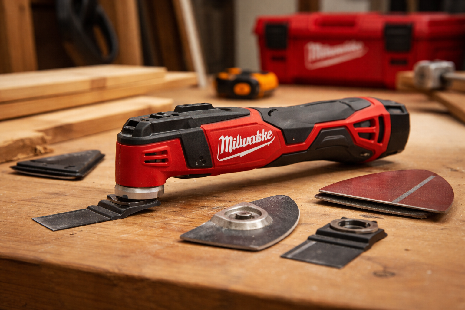 Milwaukee Multi Tool cutting trim during a home improvement project