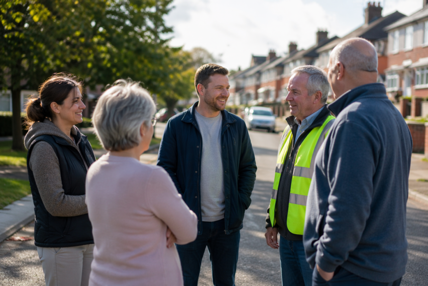 Neighbourhood Action Group residents discussing community safety in a local meeting