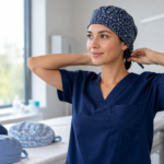Scrubber Cap in different styles and fabrics for everyday professional use