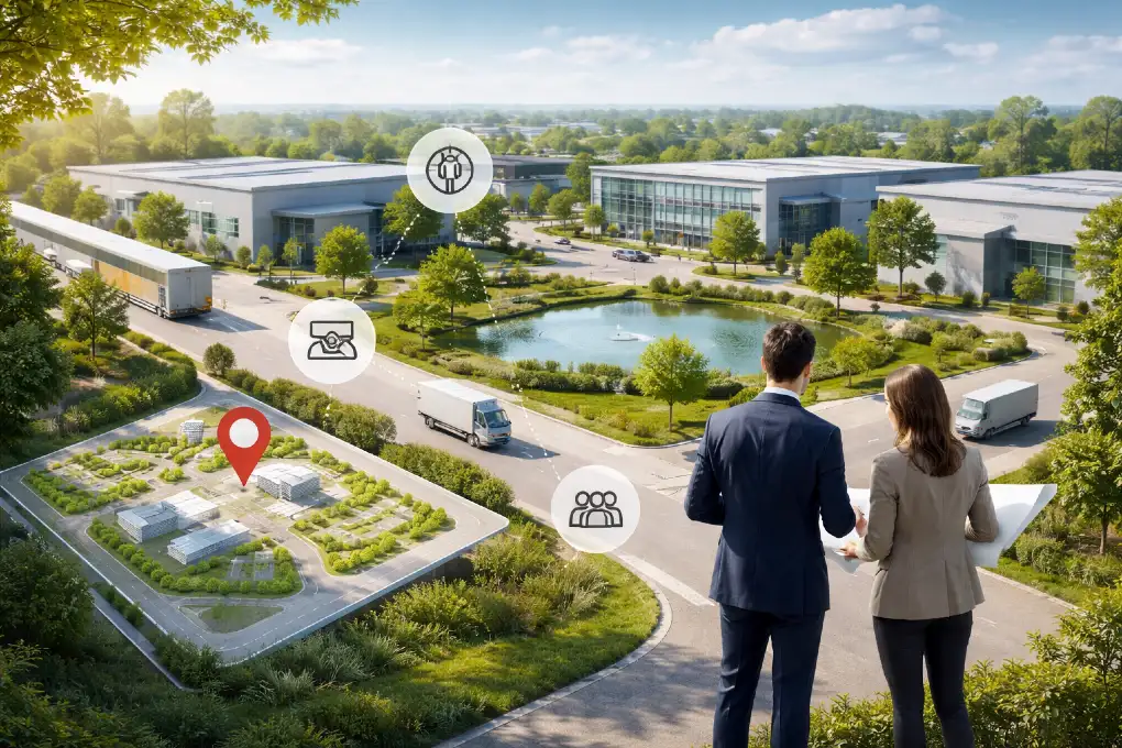 Suttons Business Park industrial and business units in Reading with road access and modern commercial facilities