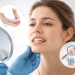 Underbite dental bite misalignment showing lower teeth positioned in front of upper teeth during orthodontic evaluation