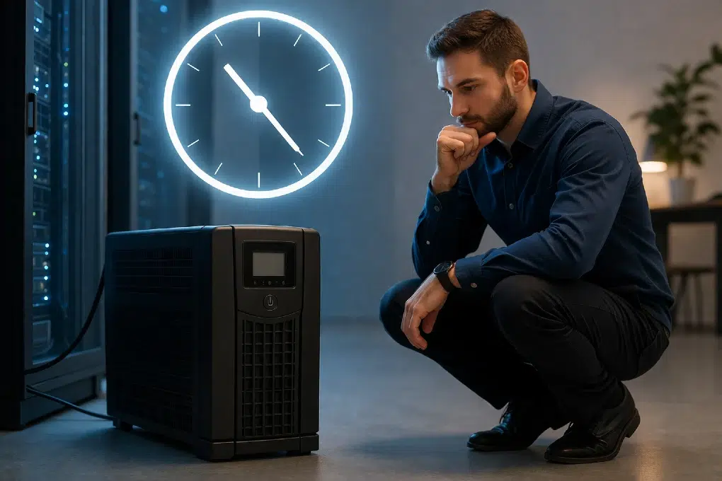 Uninterruptible Power Supply Hours chart showing UPS runtime by load for home and office devices