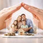Family trust document with house keys, legal papers, and financial planning materials on a desk