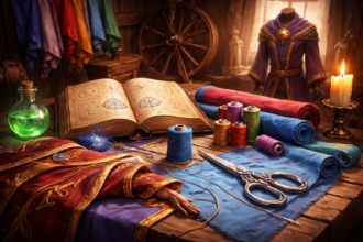 WoW Classic Tailoring Guide showing the best leveling path from 1 to 300 with cloth materials and crafting progression