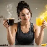 X-Brew vs coffee comparison showing energy boost, focus, caffeine effect, and side effects