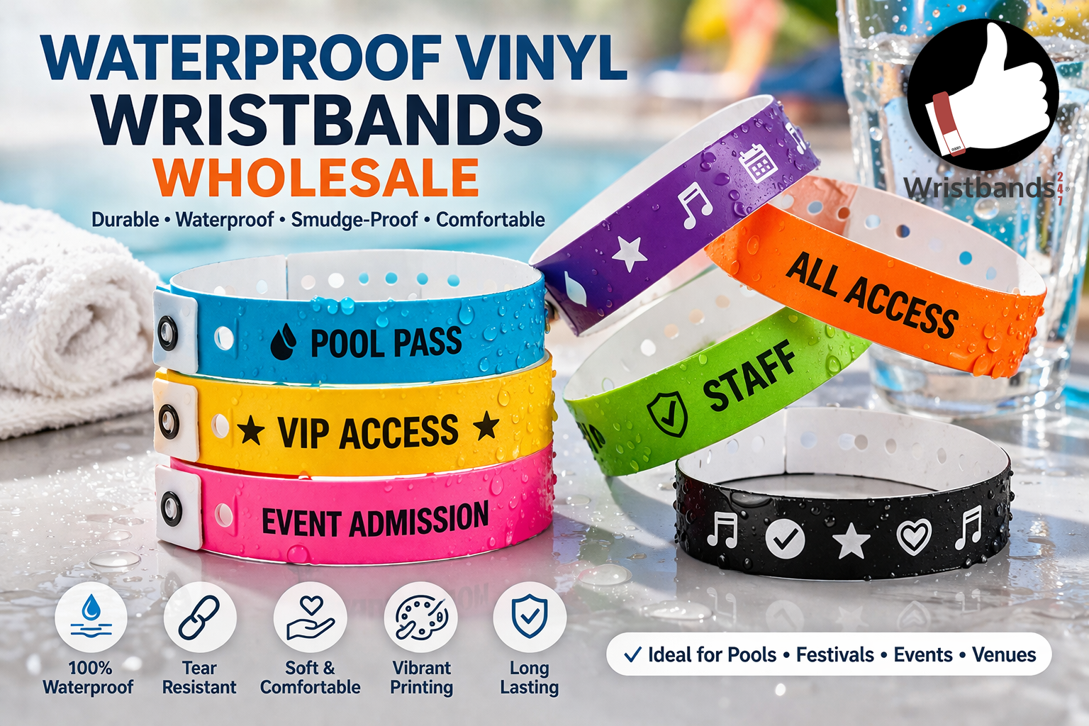 Waterproof Vinyl Wristbands